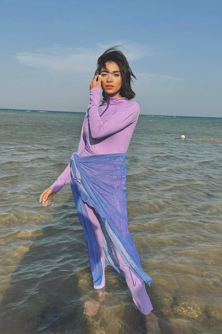 Essential Full Swimsuit In Mauve