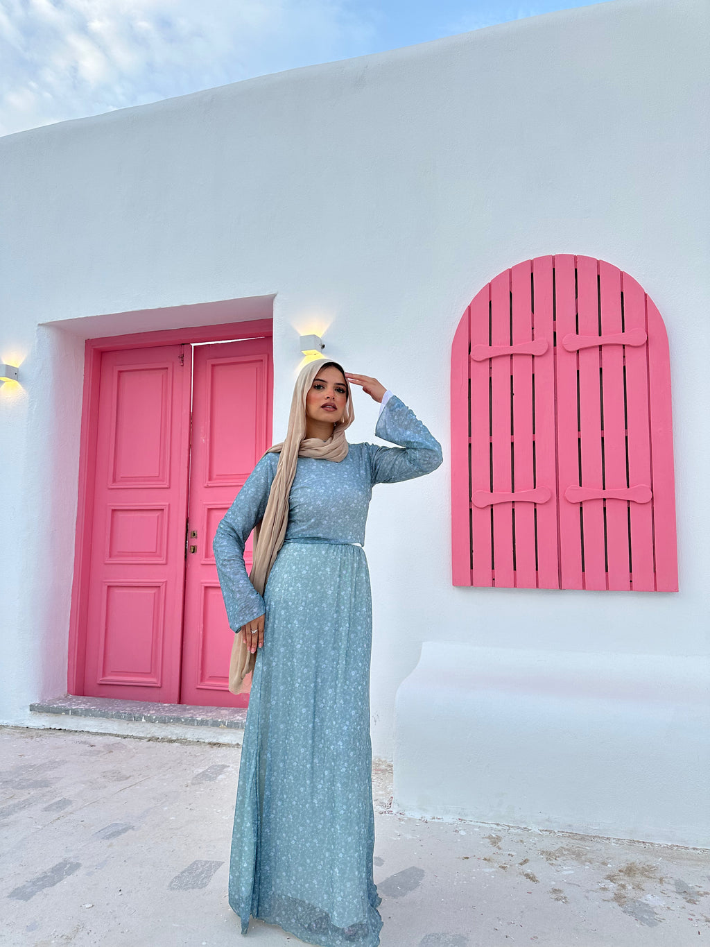 Patterned Tulle Skirt – Teal Blue