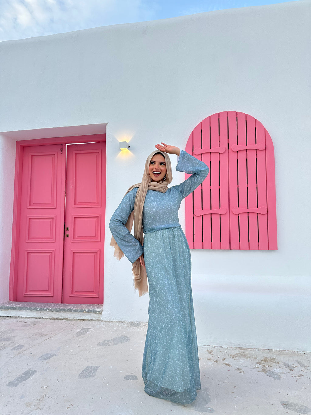 Patterned Tulle Skirt – Teal Blue