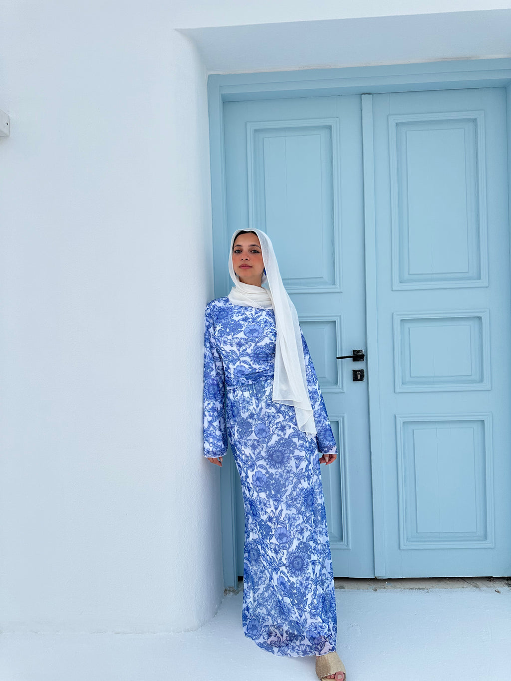 Patterned Tulle Skirt – Blue