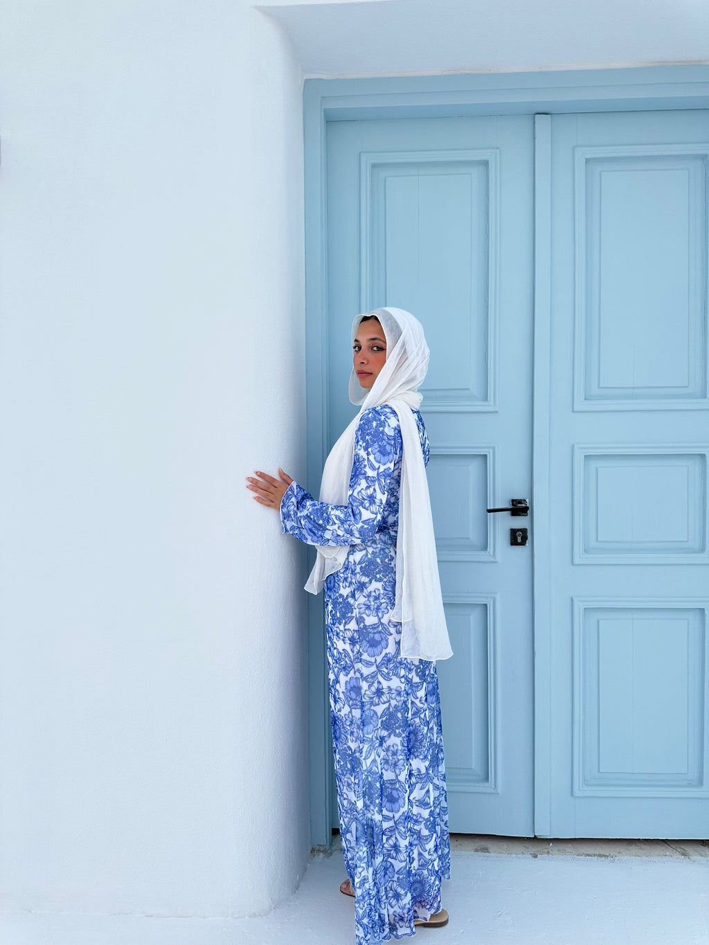 Patterned Tulle Skirt – Blue