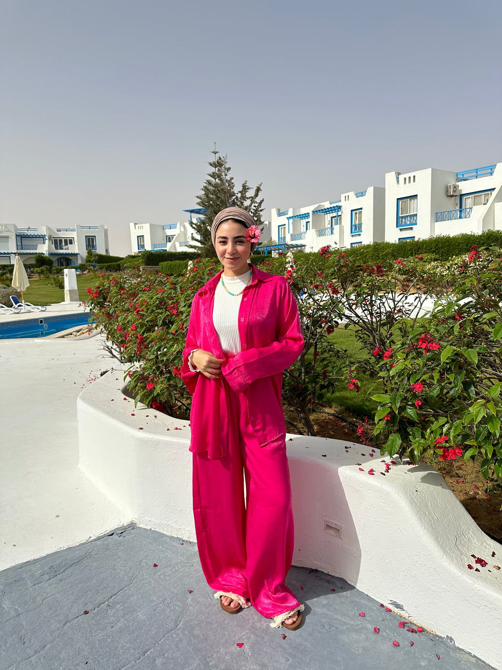 Satin Pants – Hot Pink