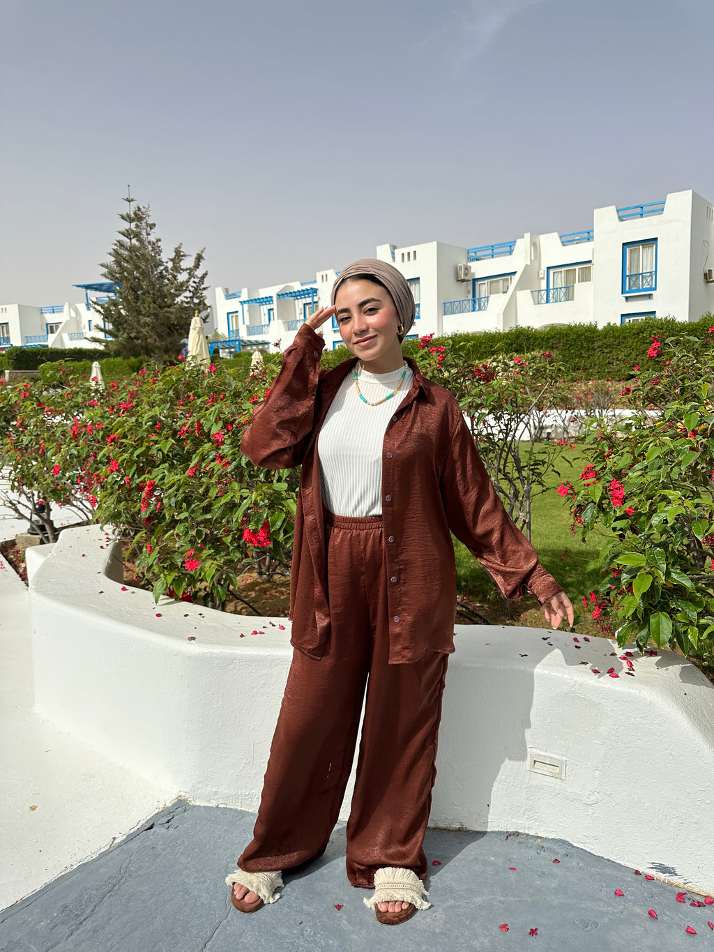 Satin Pants – Brown