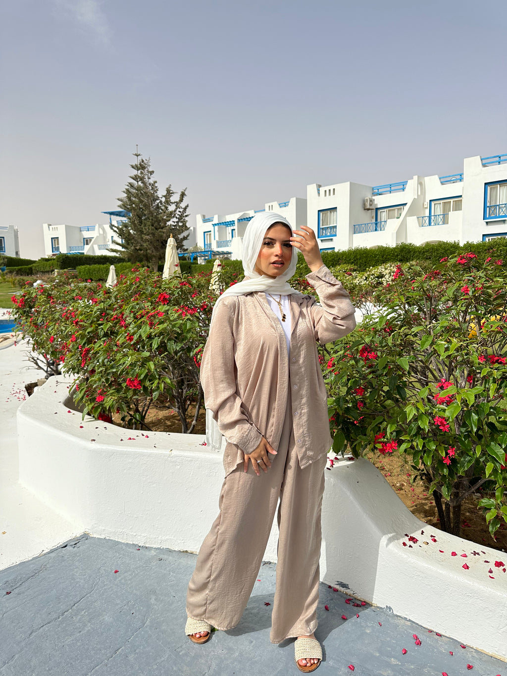 Satin Pants – Beige