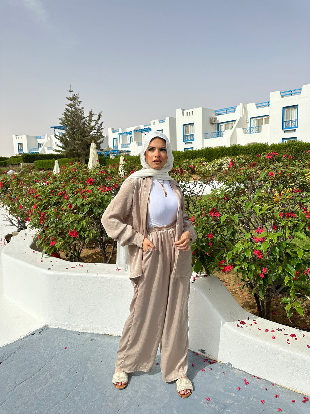 Satin Pants – Beige