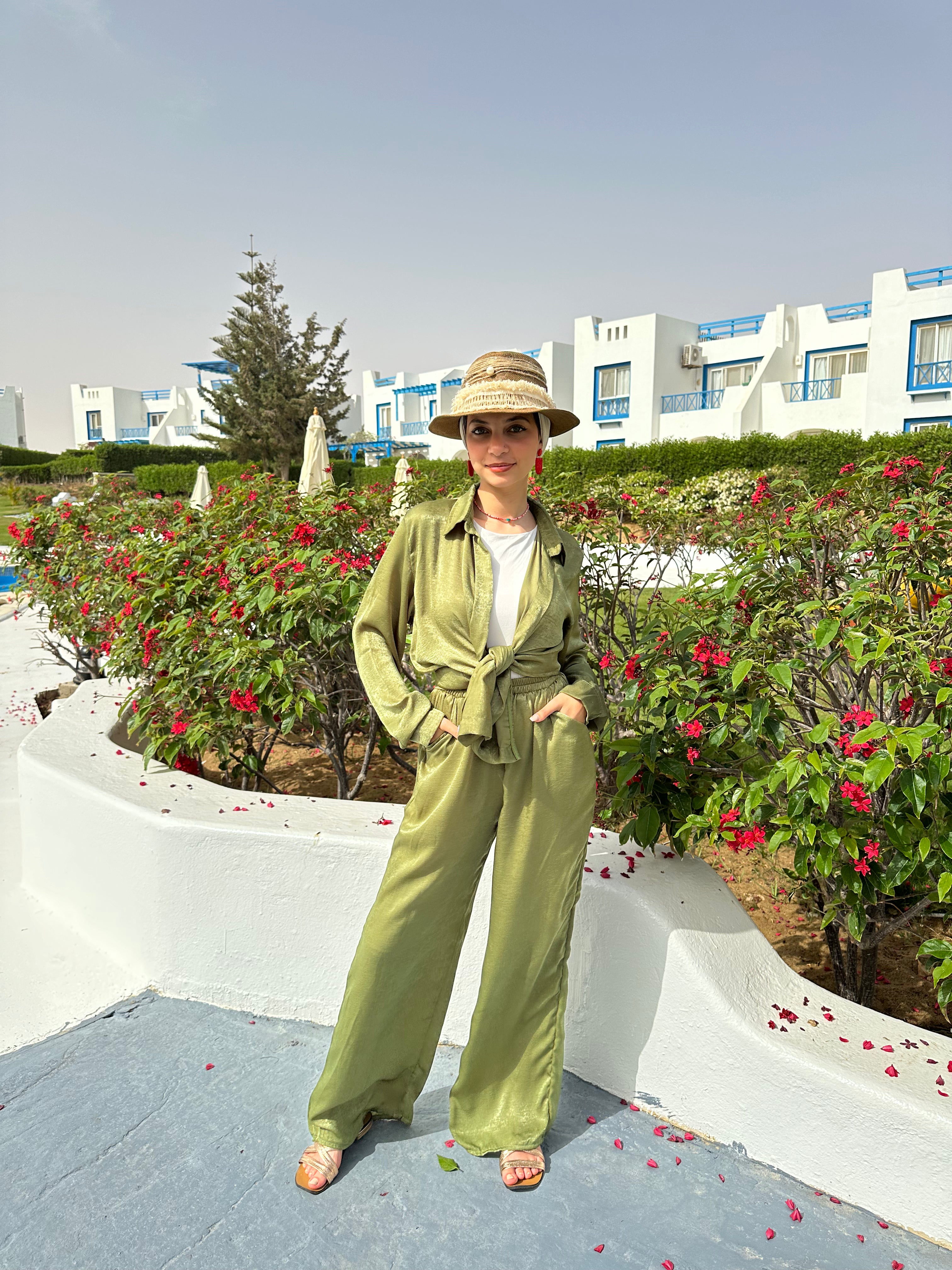 Satin Pants – Green