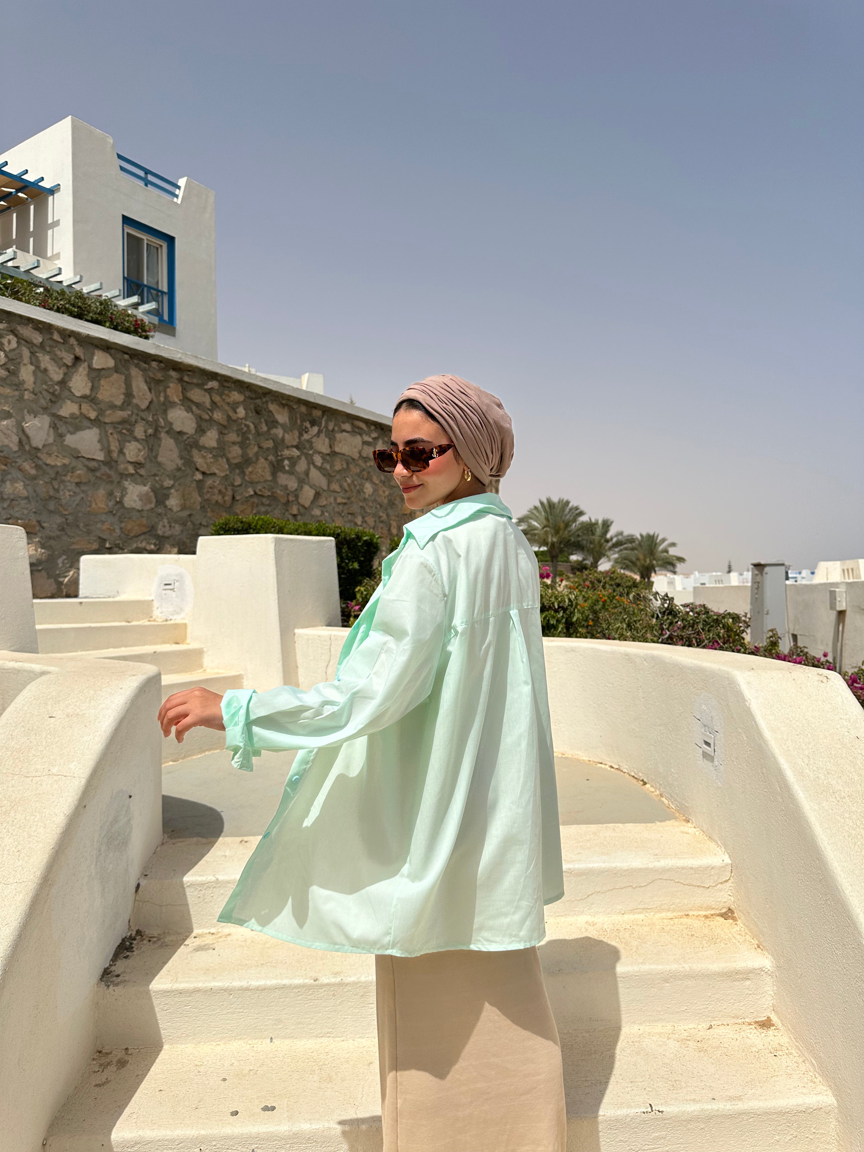 Linen Chemise - Mint Green