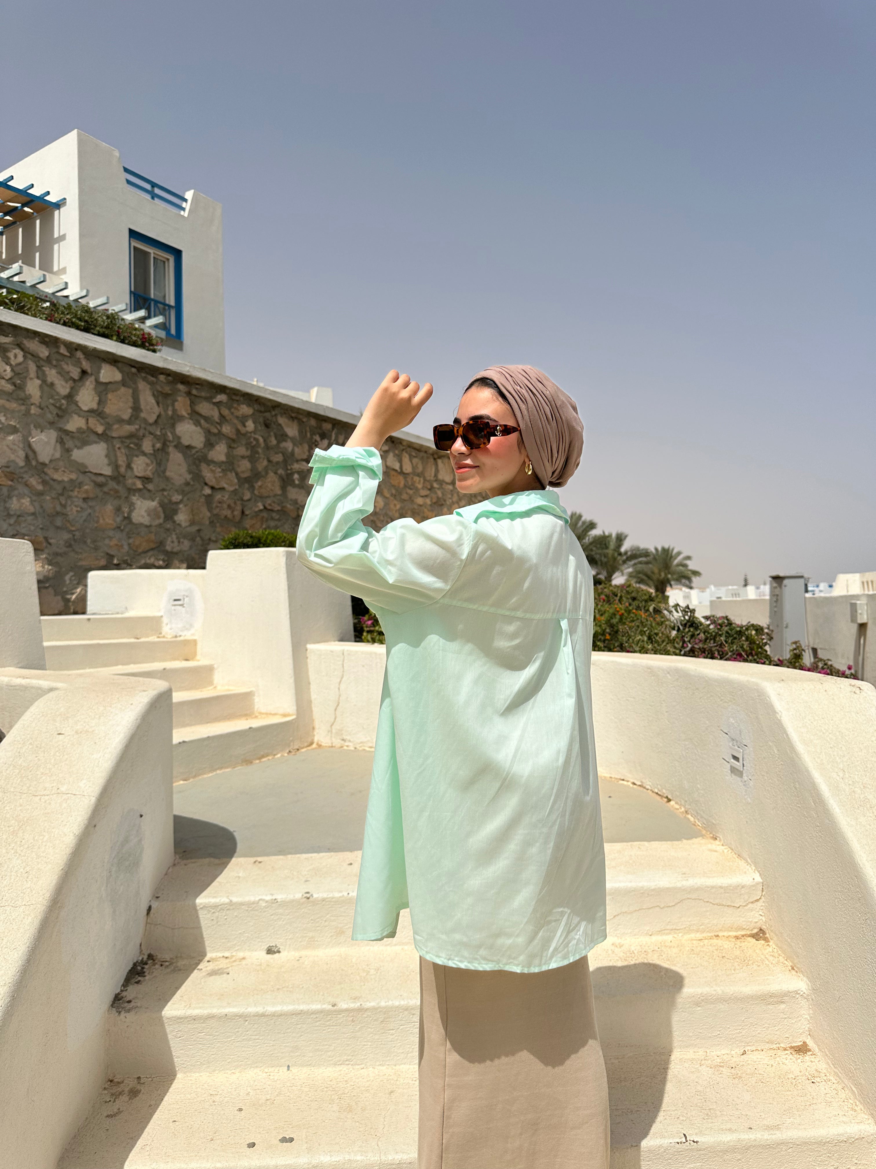 Linen Chemise - Mint Green