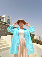 Linen Chemise - Aqua