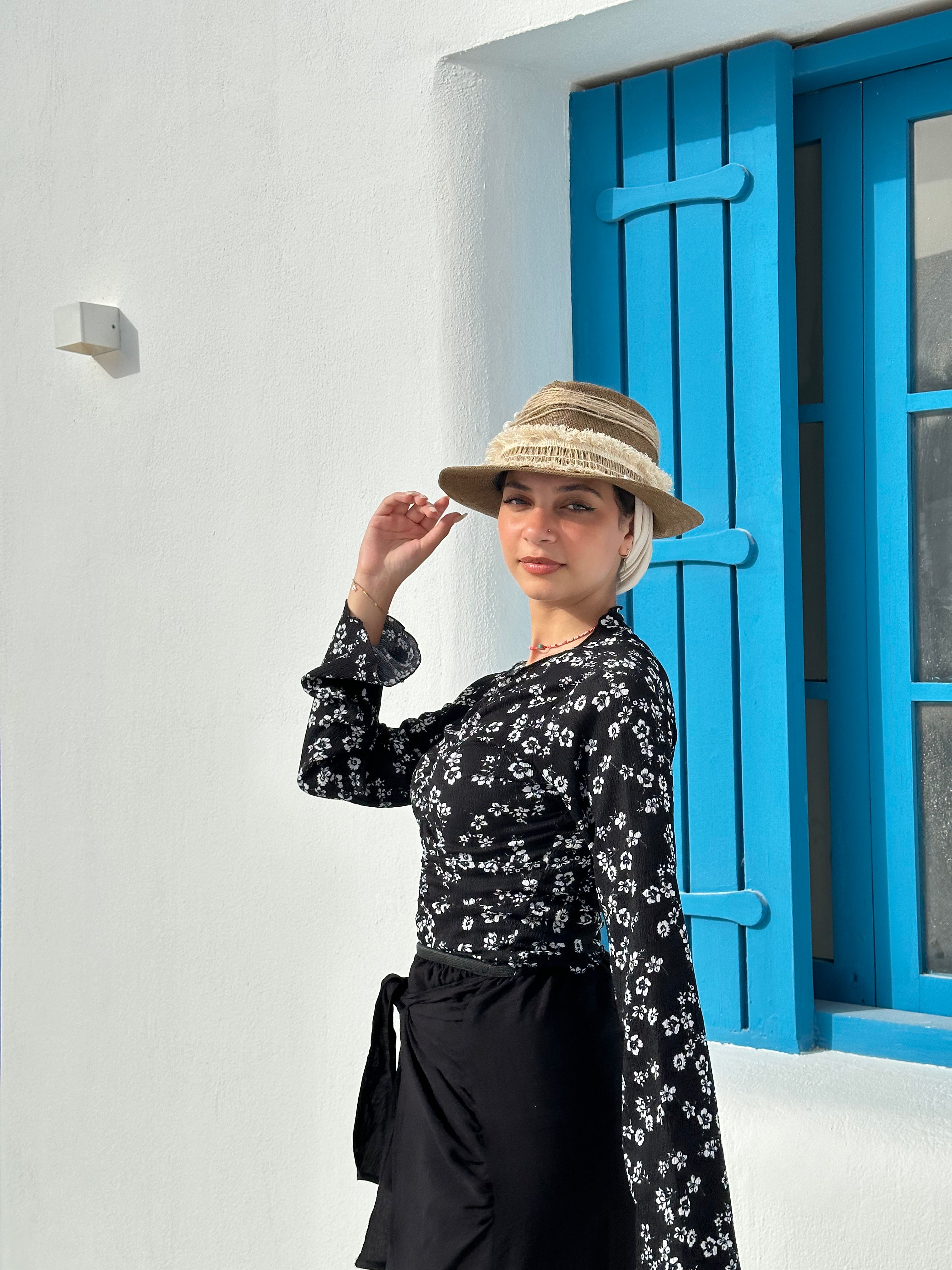 Floral Top – Black