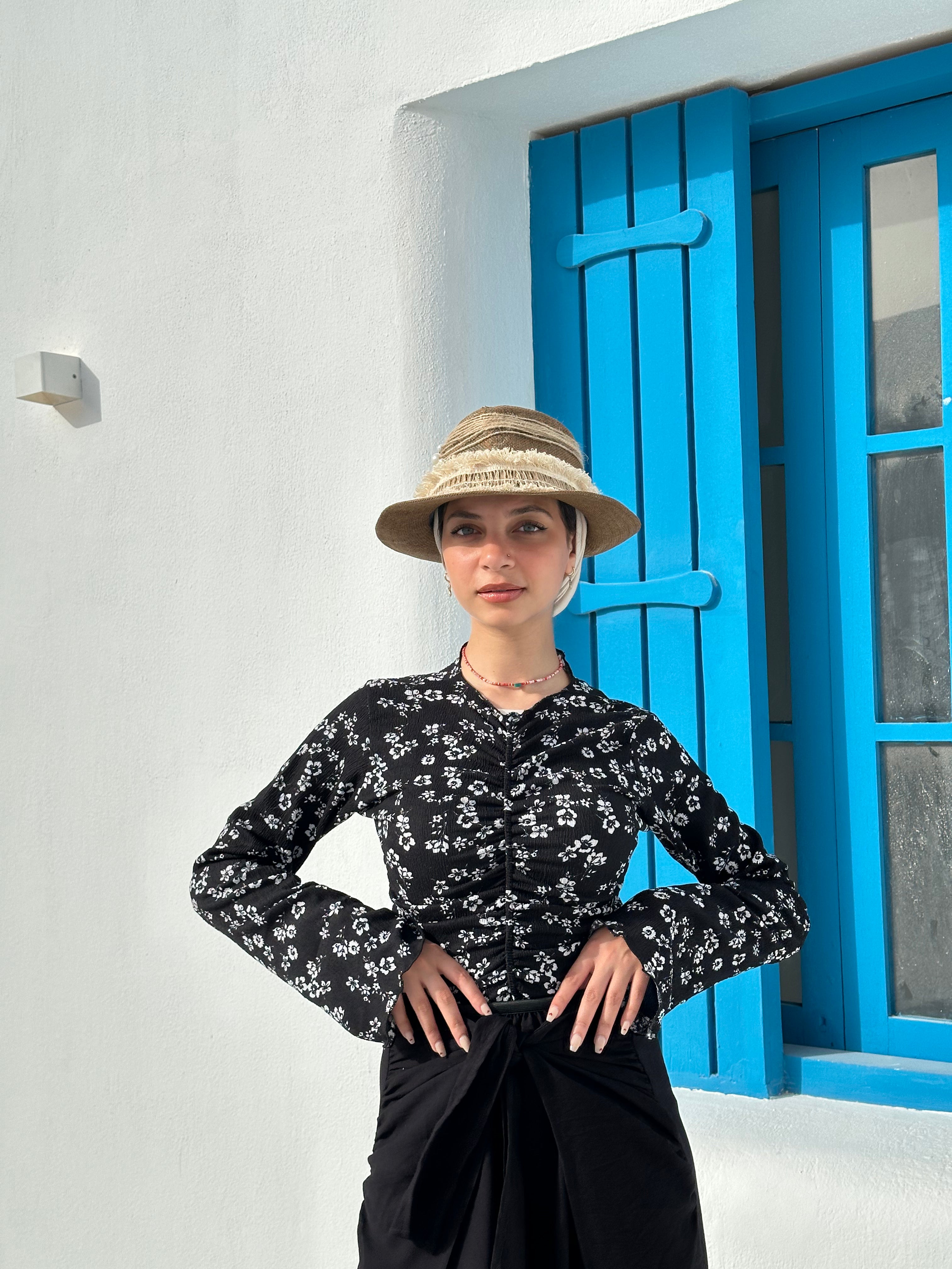 Floral Top – Black