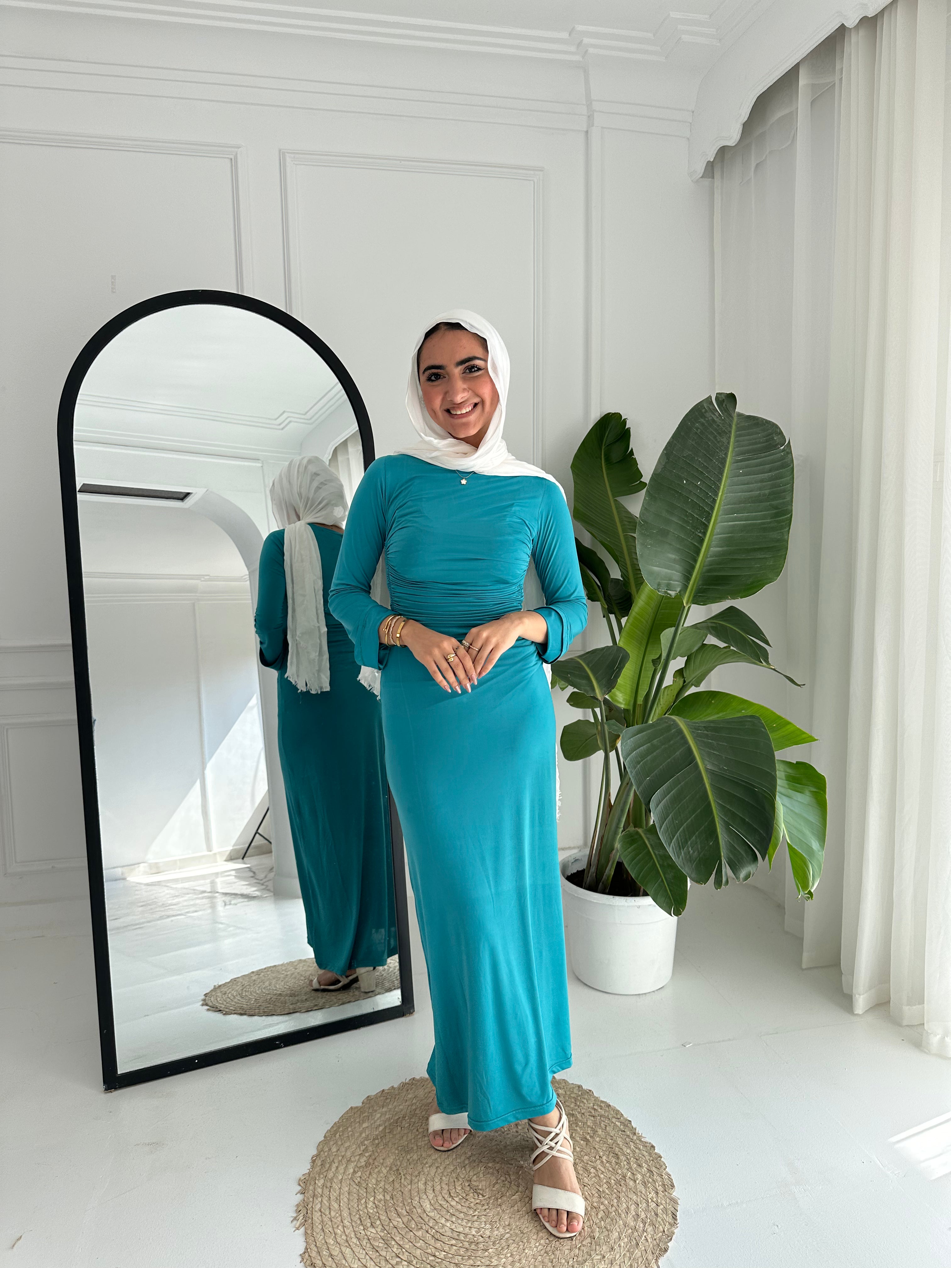 Lycra Dress - Teal Blue