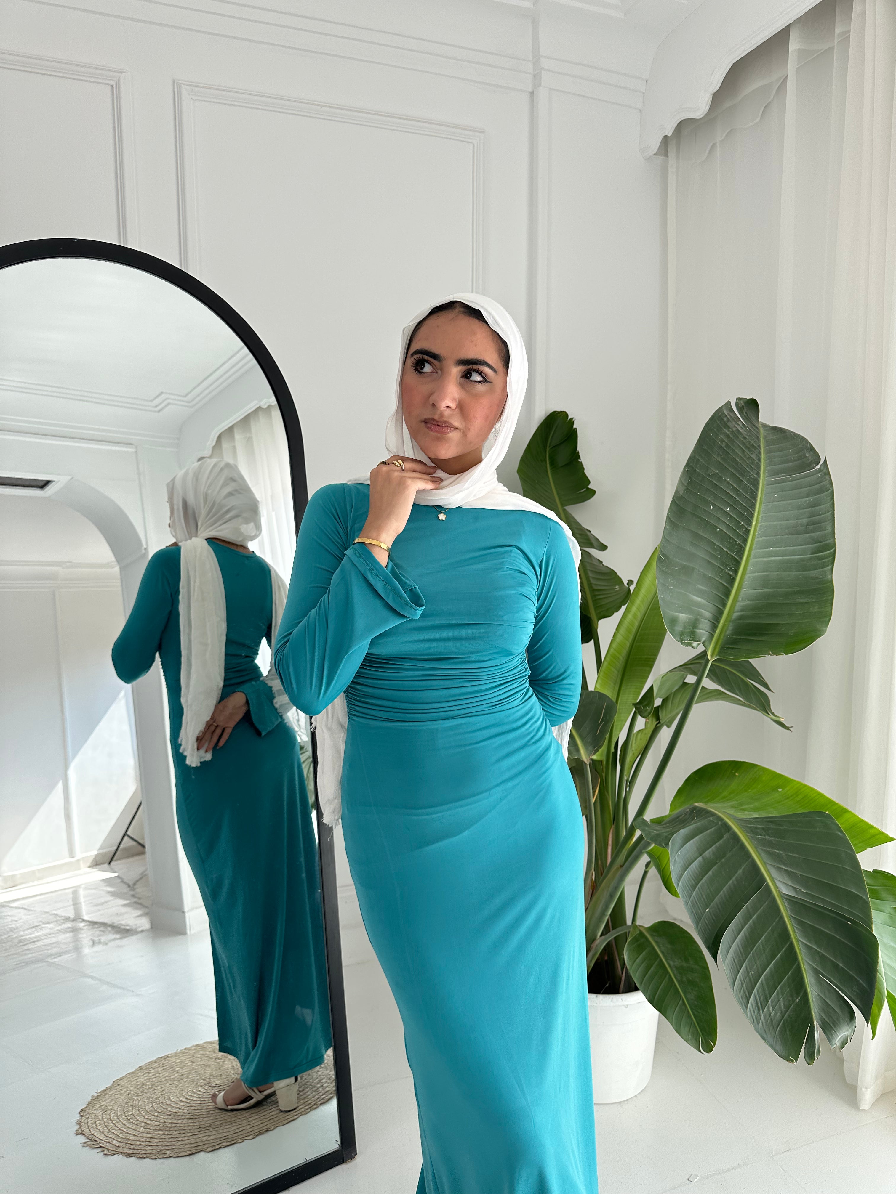 Lycra Dress - Teal Blue