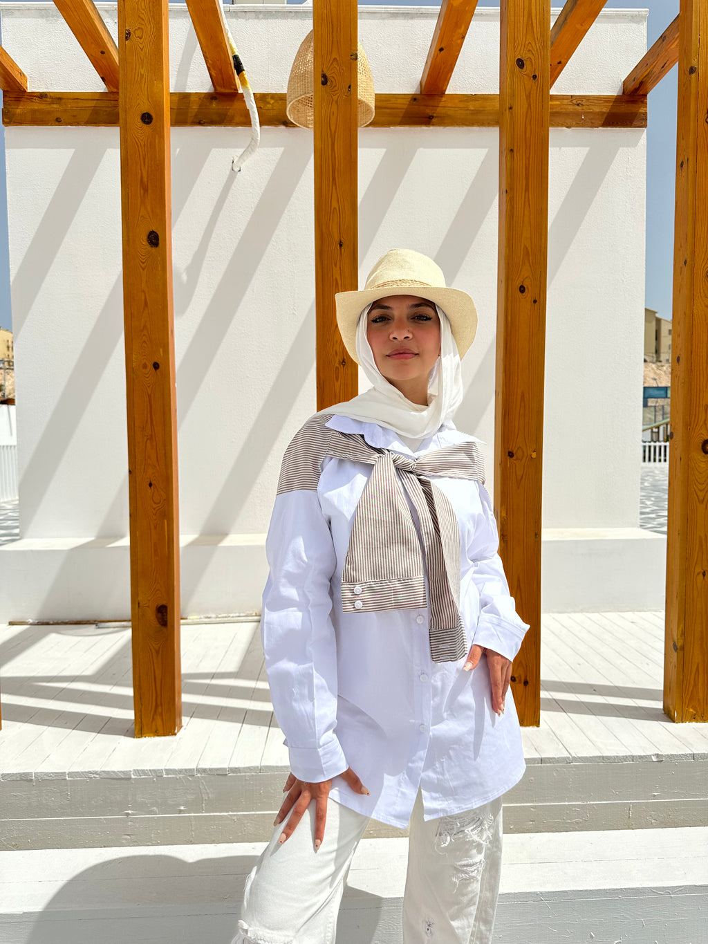 Striped Chemise - Brown