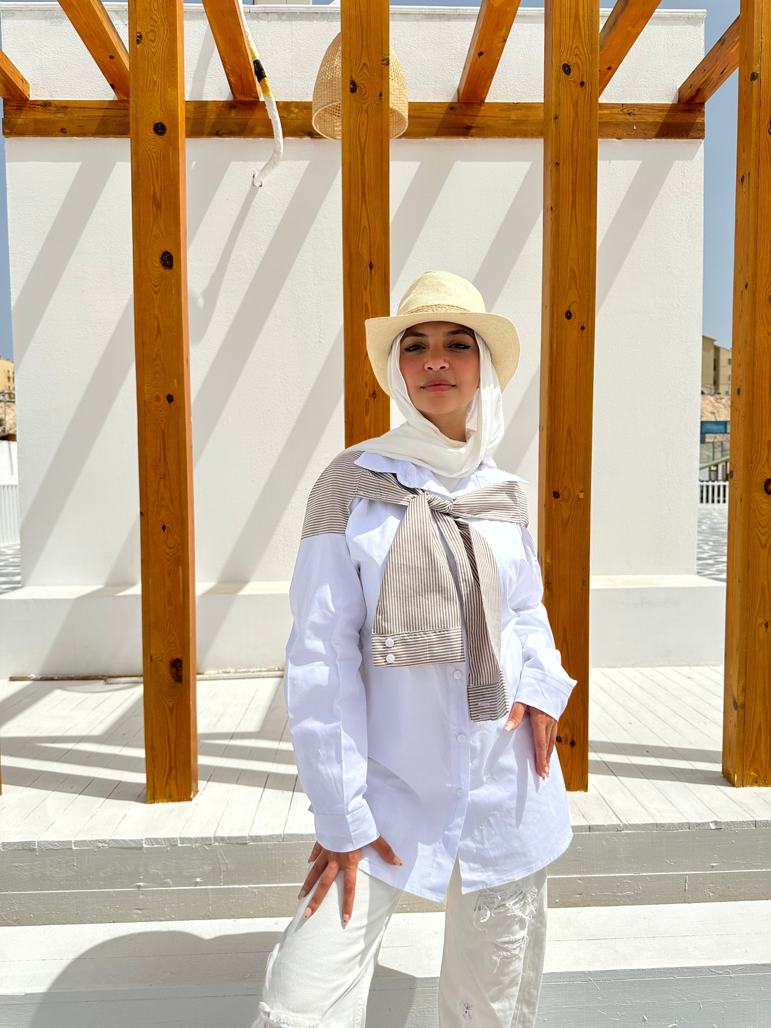 Striped Chemise - Brown