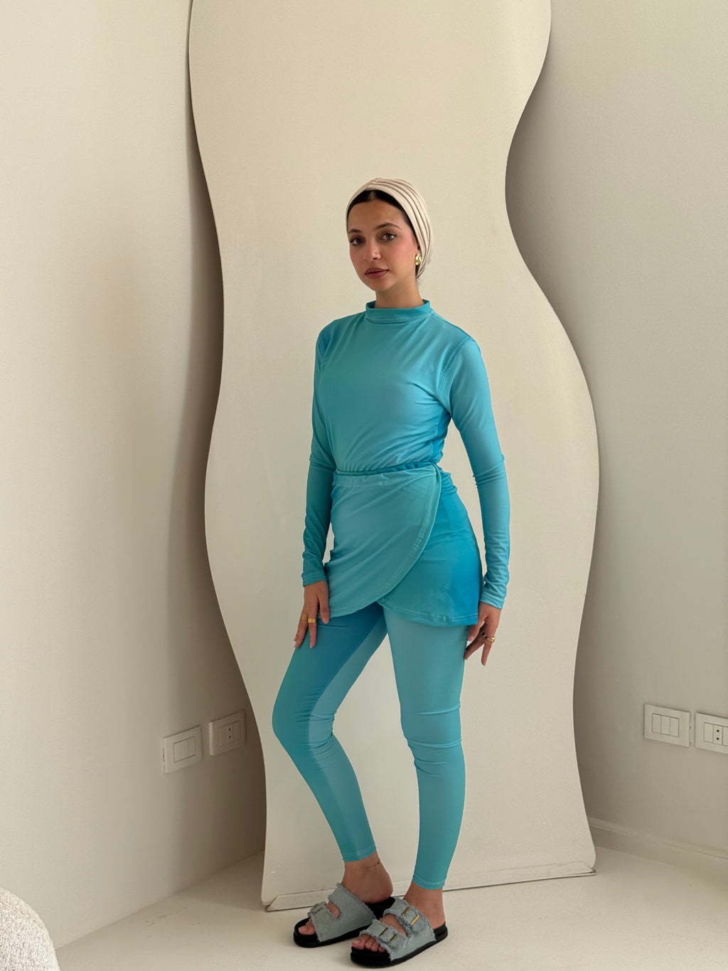 Blue Seashell Swimwear Full Set