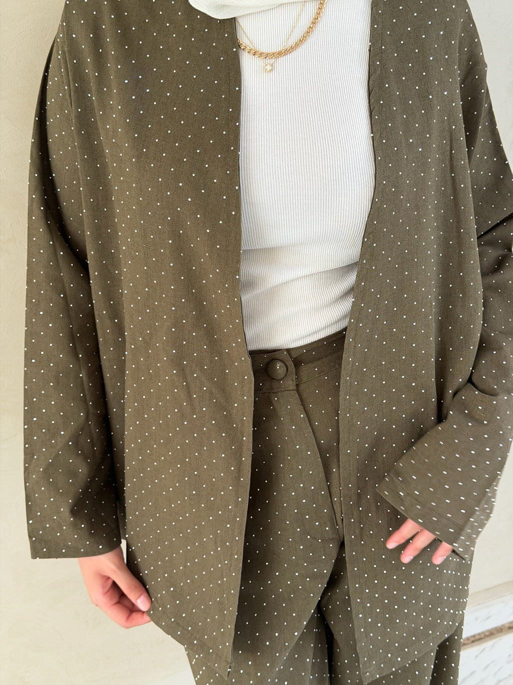 Crinkled Front Tie Blouse