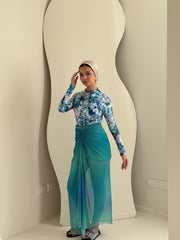 Blue Seashell Swimwear Full Set