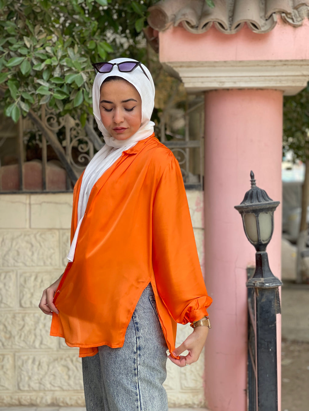 Chemise Satin  - Orange