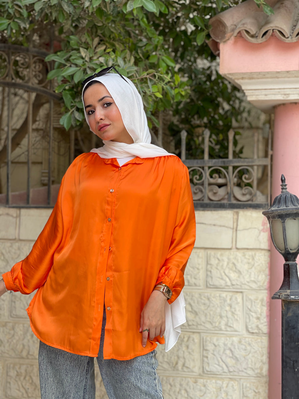 Chemise Satin  - Orange