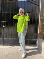 Chemise Satin  - Lime Green