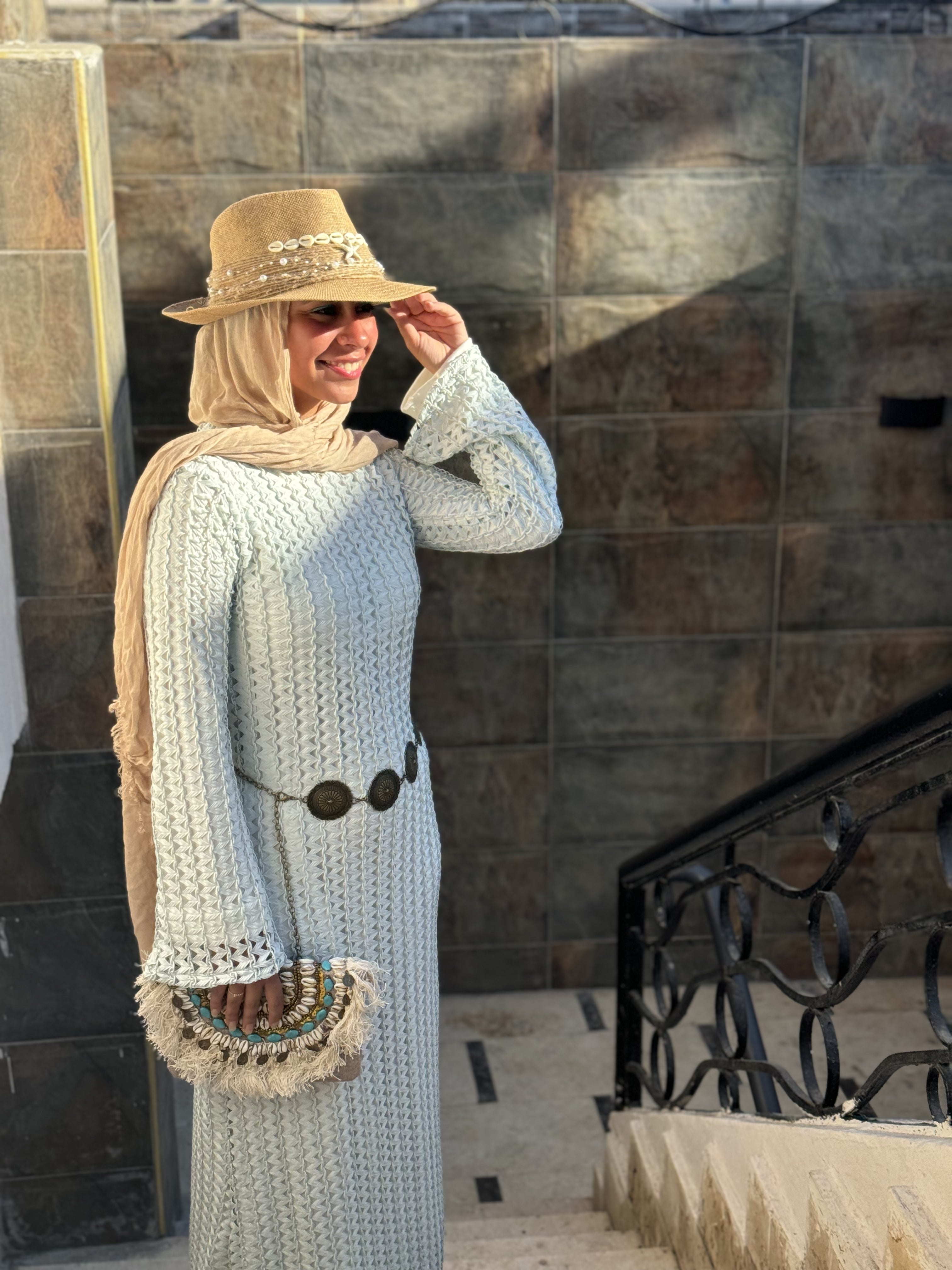 Mesh dress - Mint Green (with white basic dress)