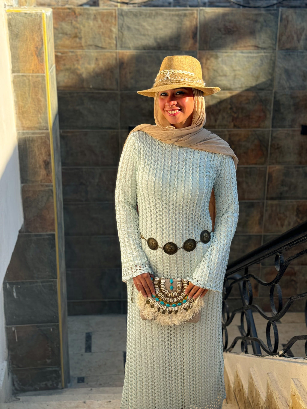 Mesh dress - Mint Green (with white basic dress)