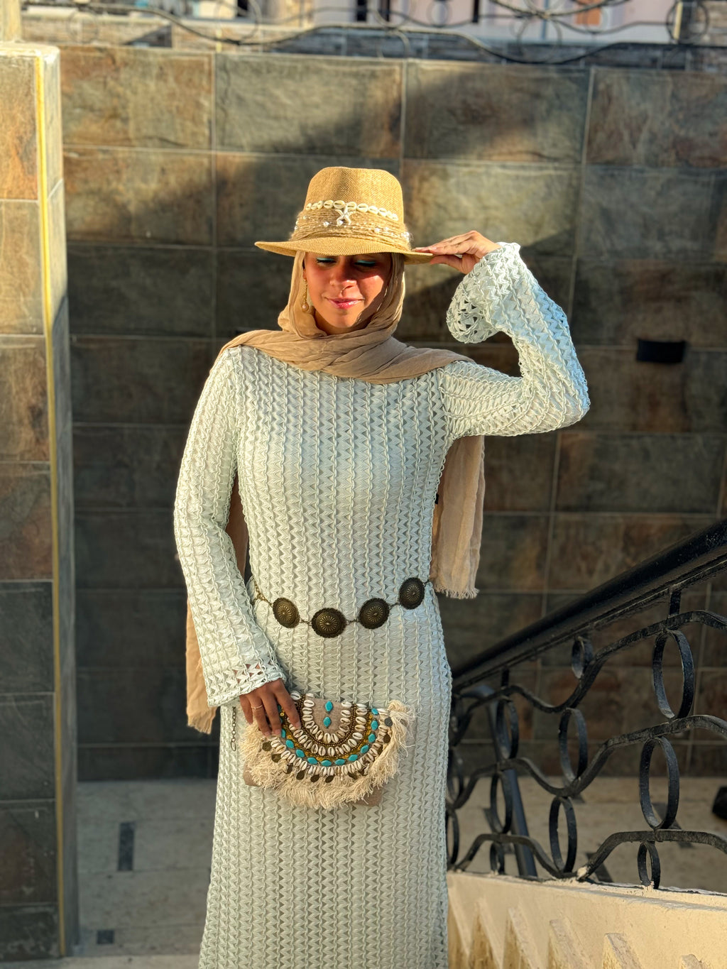 Mesh dress - Mint Green (with white basic dress)