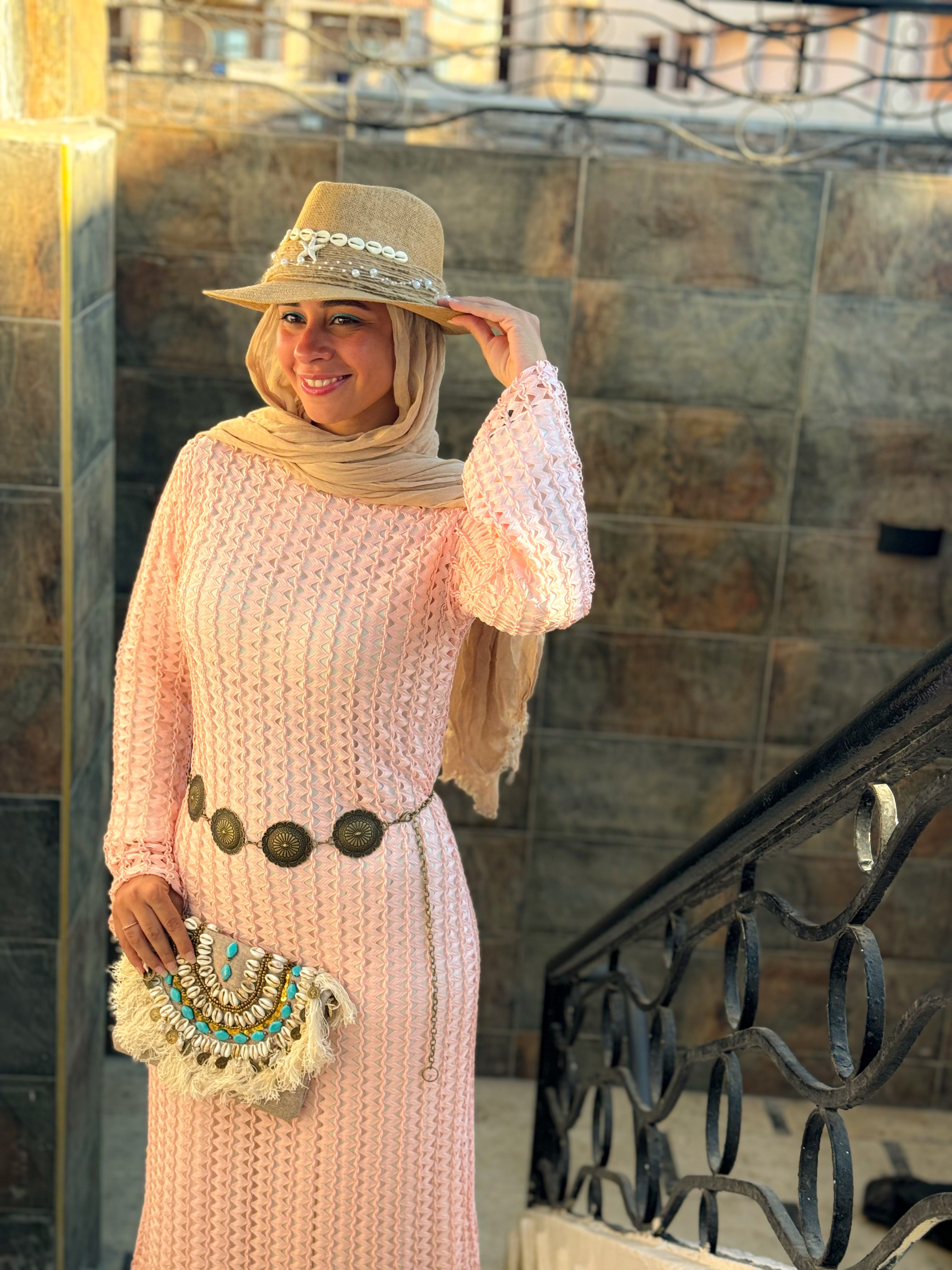 Mesh dress - Pink (with white basic dress)