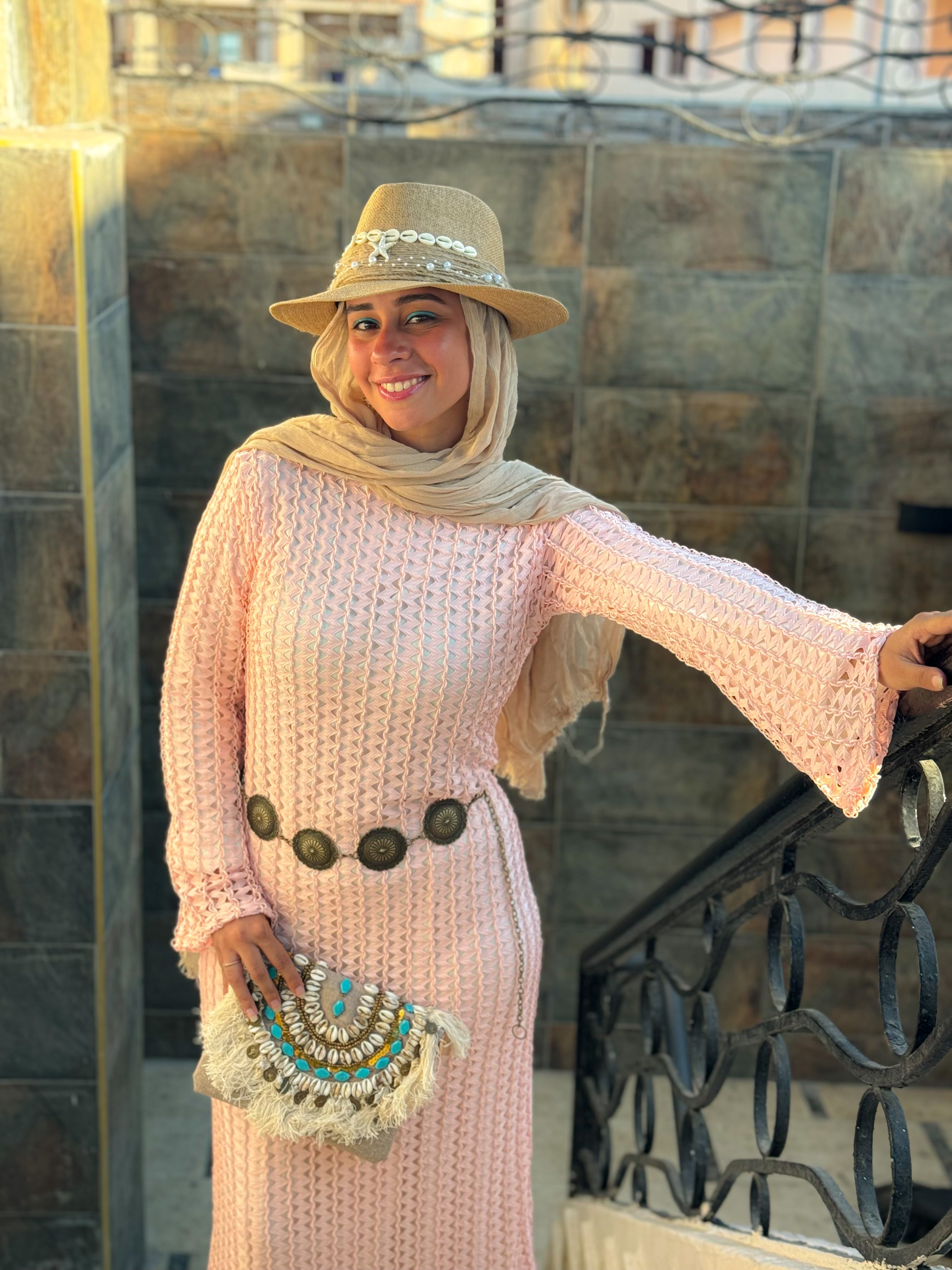 Mesh dress - Pink (with white basic dress)