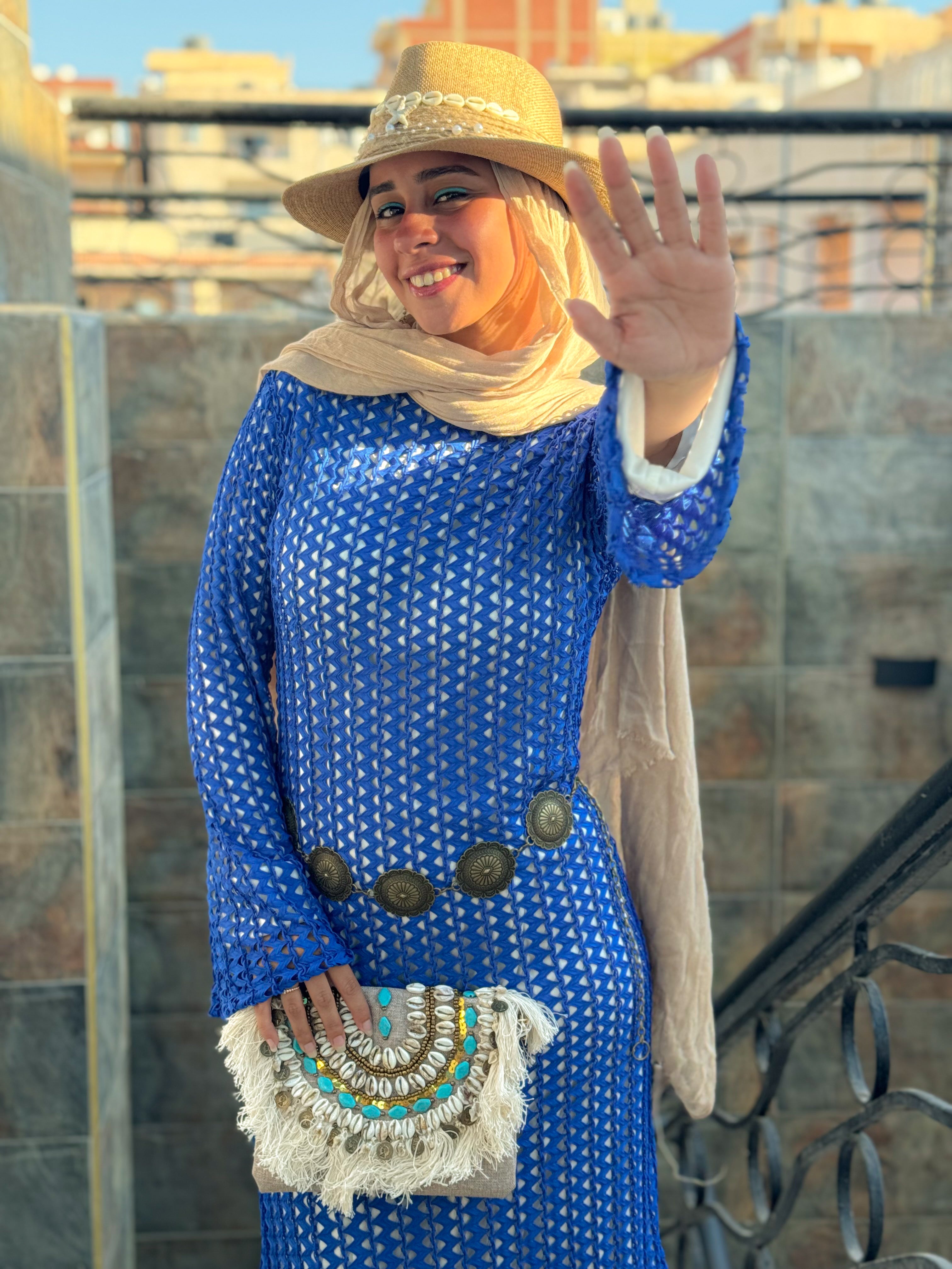 Mesh dress - Blue (with white basic dress)