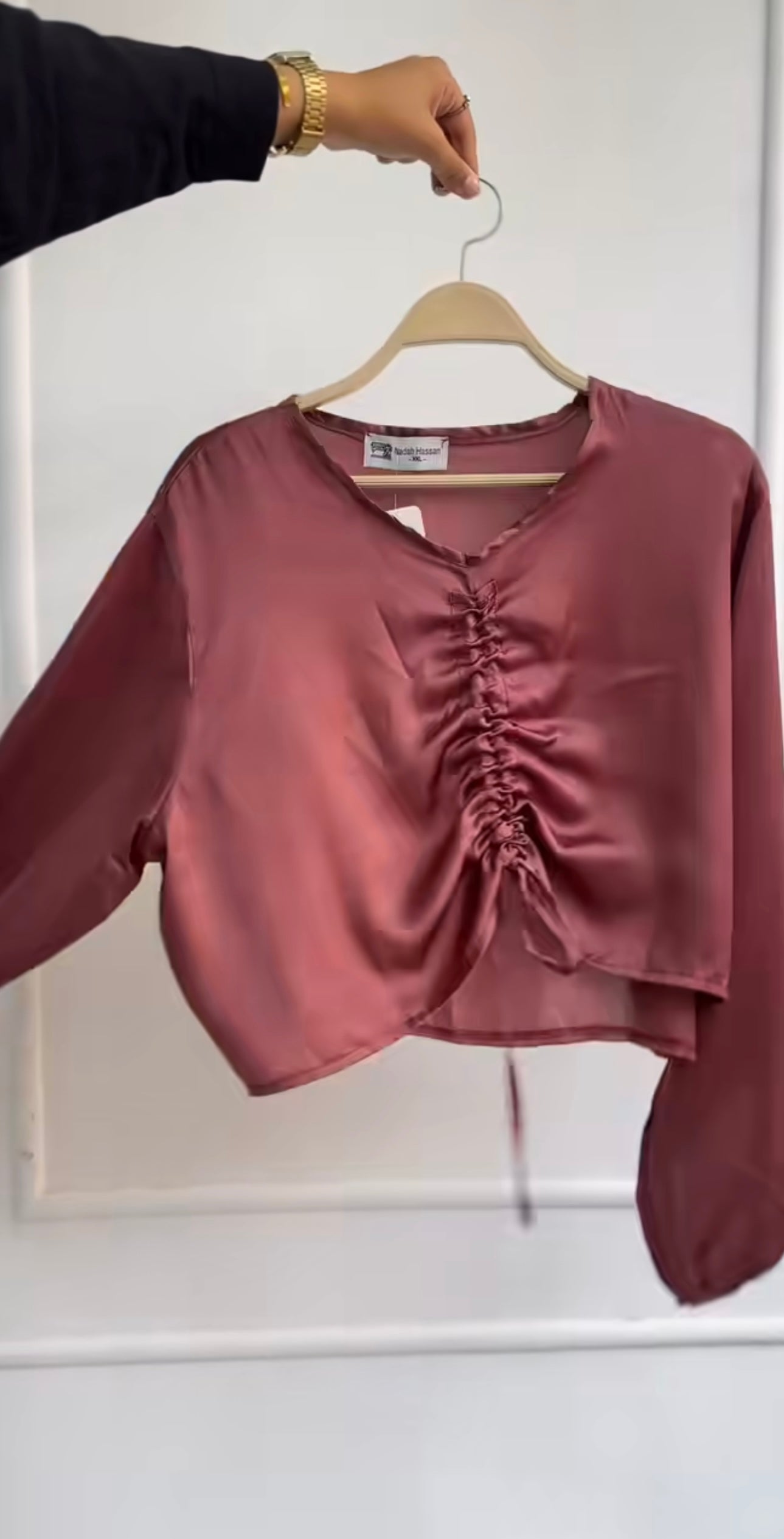 Cropped Satin Blouse