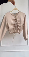 Cropped Satin Blouse