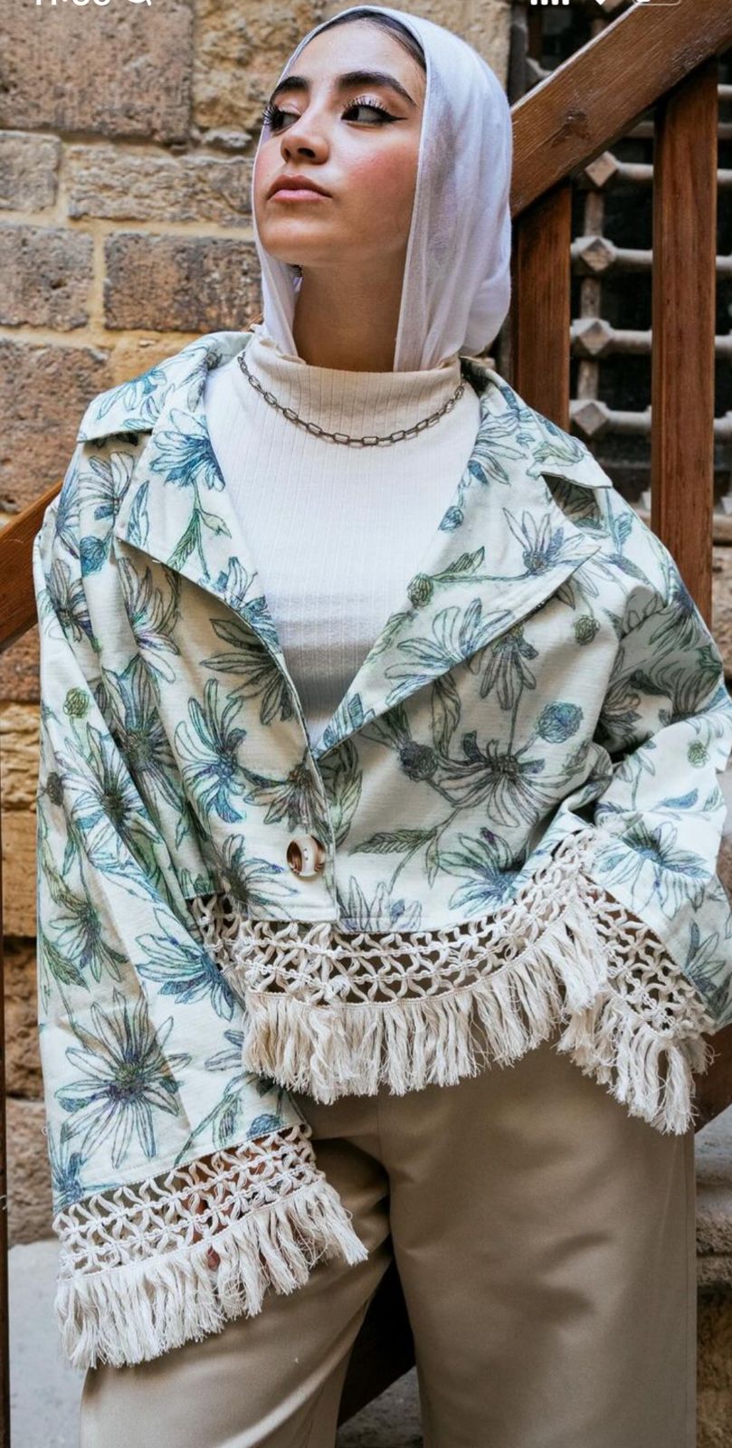 Cropped printed jacket